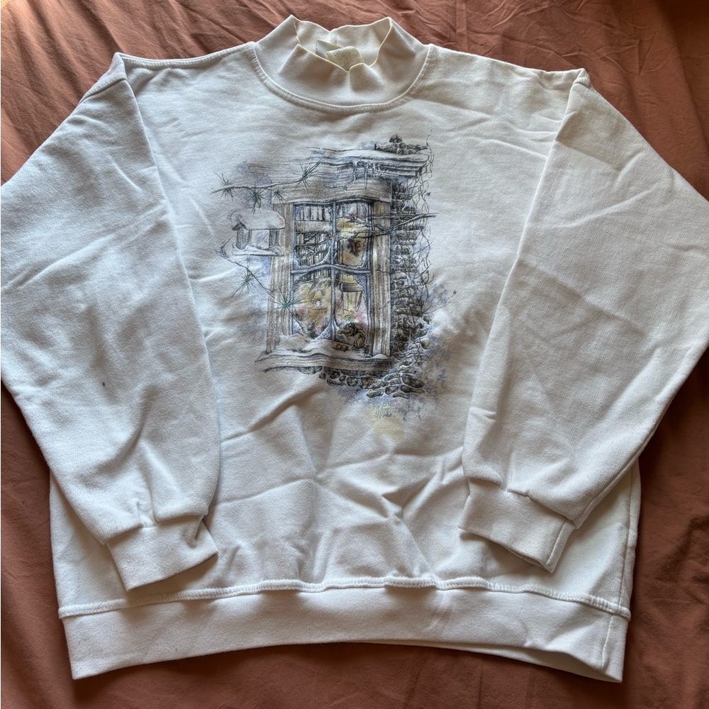 Northern Reflections Cream Graphic Crewneck Sweater